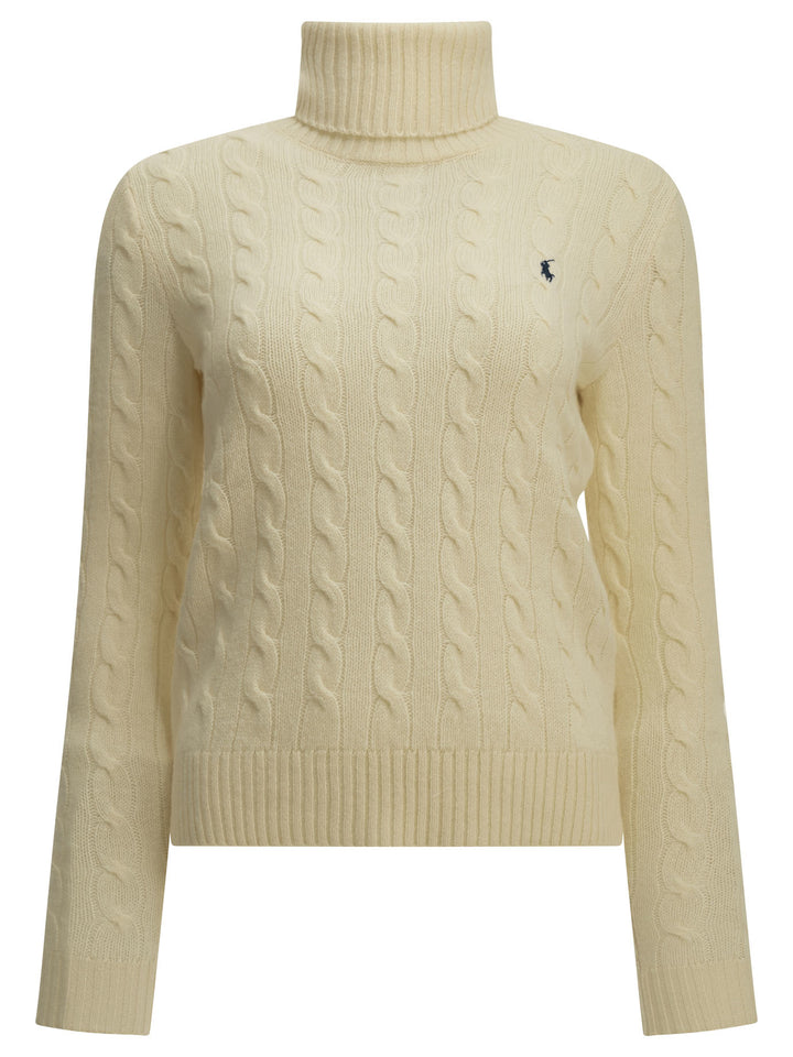 Polo Ralph Lauren Turtleneck Sweater With Logo Knitwear - Bianco | daa61917385e819eff2df47a120508737b321742