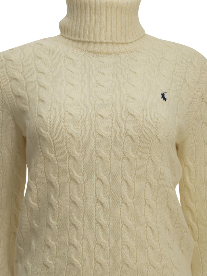 Polo Ralph Lauren Turtleneck Sweater With Logo Knitwear - Bianco | 543a253d019ce718dd18e501b23eb3a8253e14b4