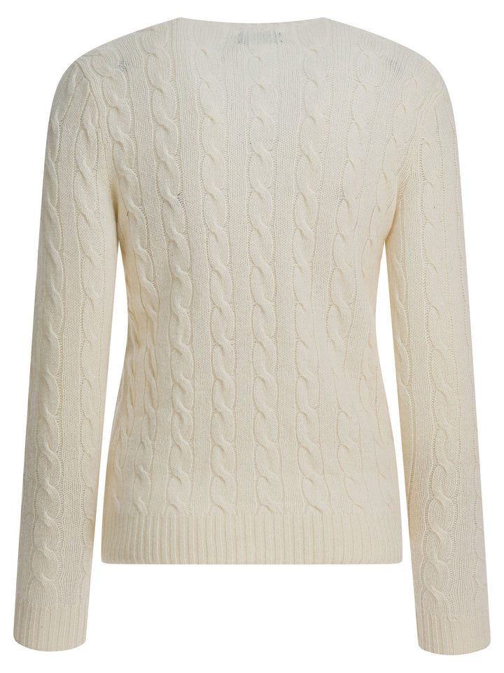 Polo Ralph Lauren Crewneck Sweater With Logo Knitwear - Bianco | cc1ee5b2f6b4edb6d7dad2e198d5312cb790b104
