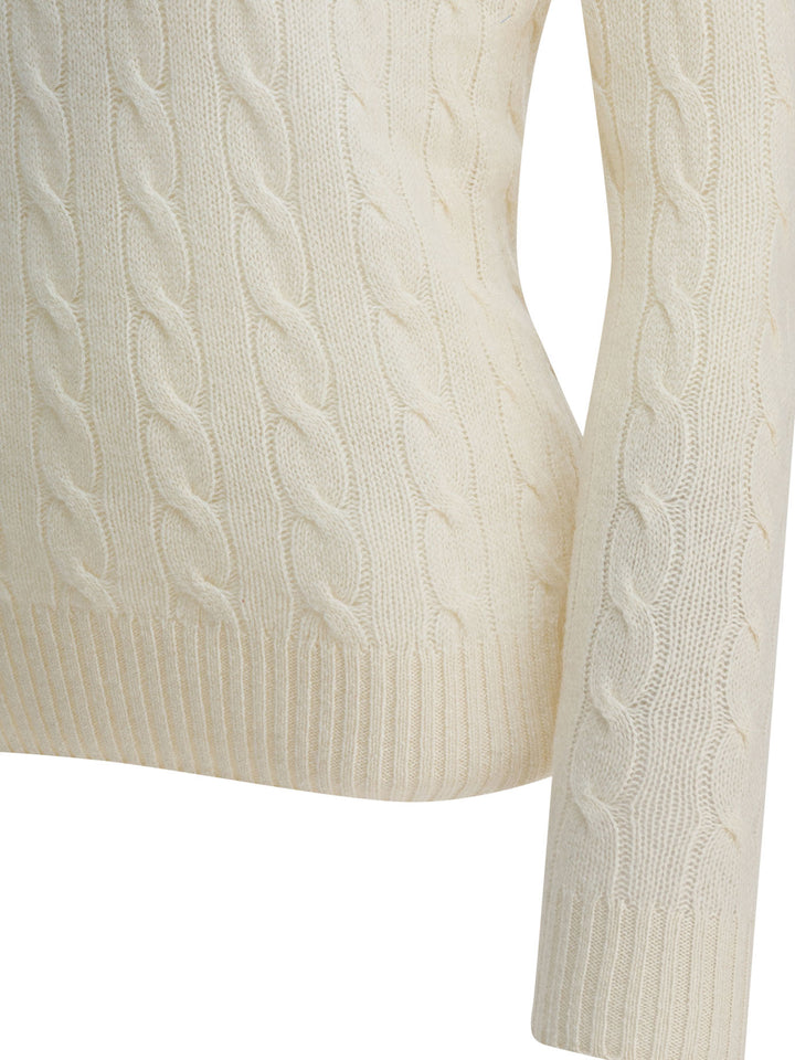 Polo Ralph Lauren Crewneck Sweater With Logo Knitwear - Bianco | 4717e8a00999e5c399373e29efc2f341e9723277
