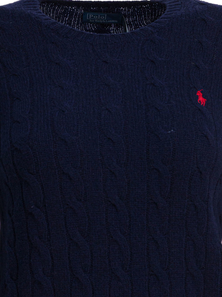 Polo Ralph Lauren Crew-Neck Sweater With Logo Made Of Wool And Cashmere Knitwear - Blu | 64ef90529d3099205093cfa5f40c88bcfce54f82