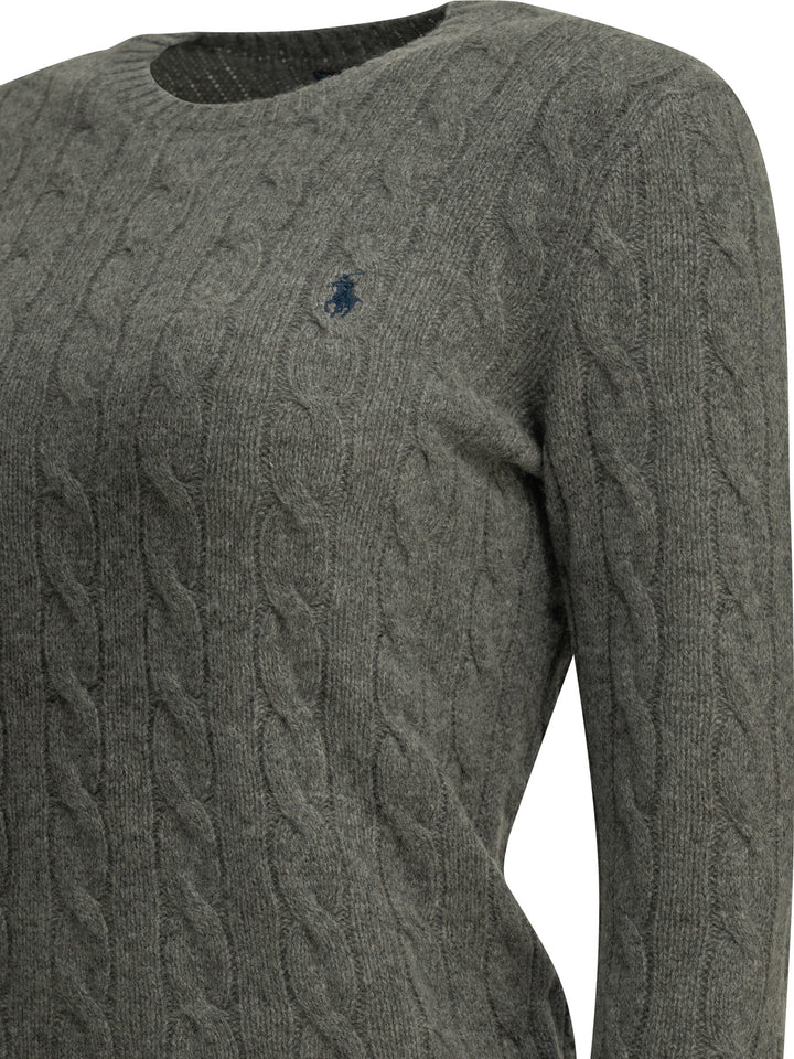 Polo Ralph Lauren Crew-Neck Sweater With Logo Knitwear - Grey | 95da15f3c43f647210e0dba119d5118c7d21fa21