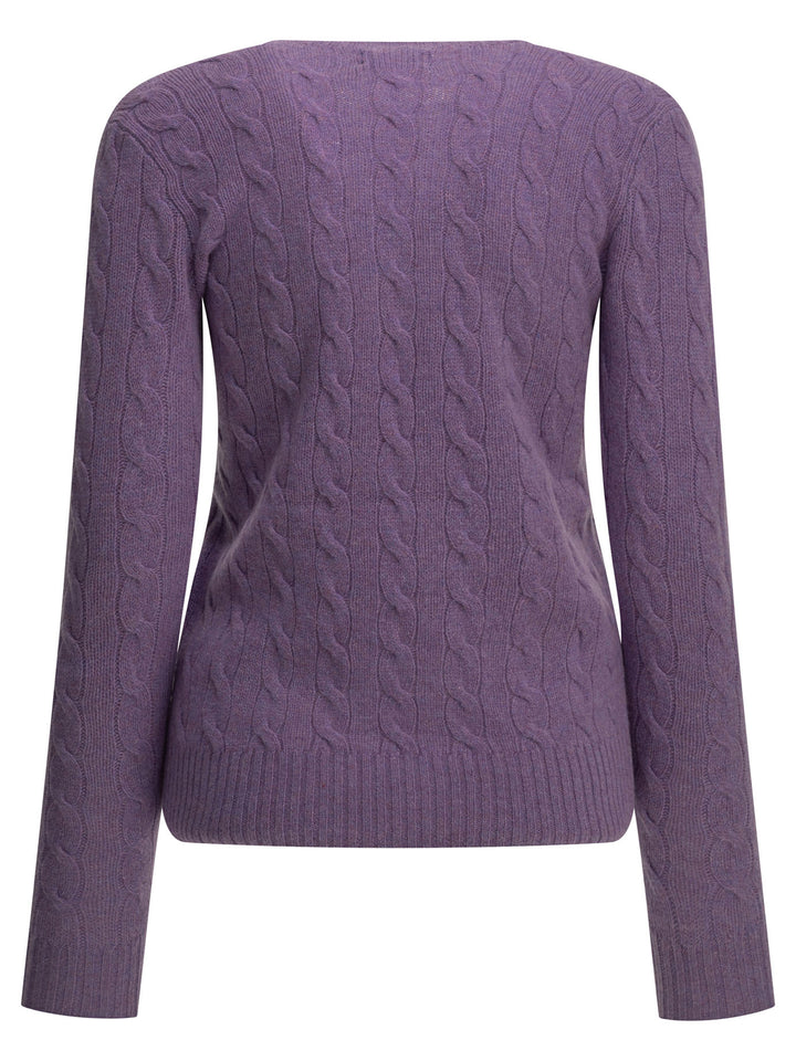 Polo Ralph Lauren Crew-Neck Sweater With Logo Knitwear - Viola | ef41d37a1dfae9f50f3104dcc658534189d349a8
