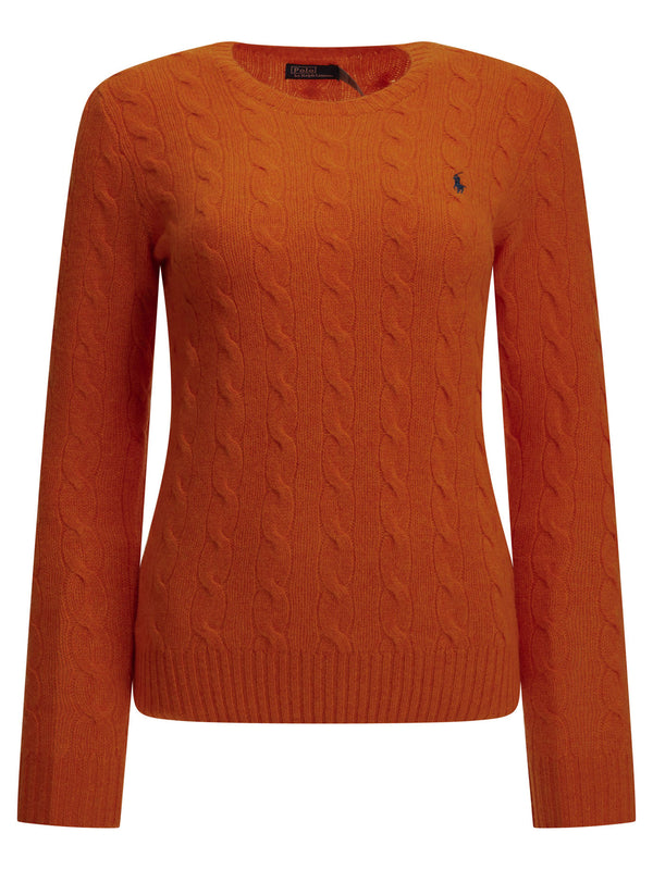 Crew-Neck Sweater With Logo Knitwear Arancione