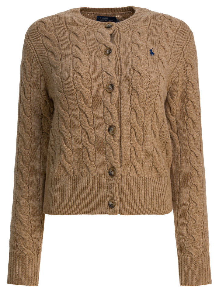 Polo Ralph Lauren Wool And Cashmere Cardigan With Logo Knitwear - Marrone | b9fe31d8518d6811cd52c96bda204b59cb49aad0