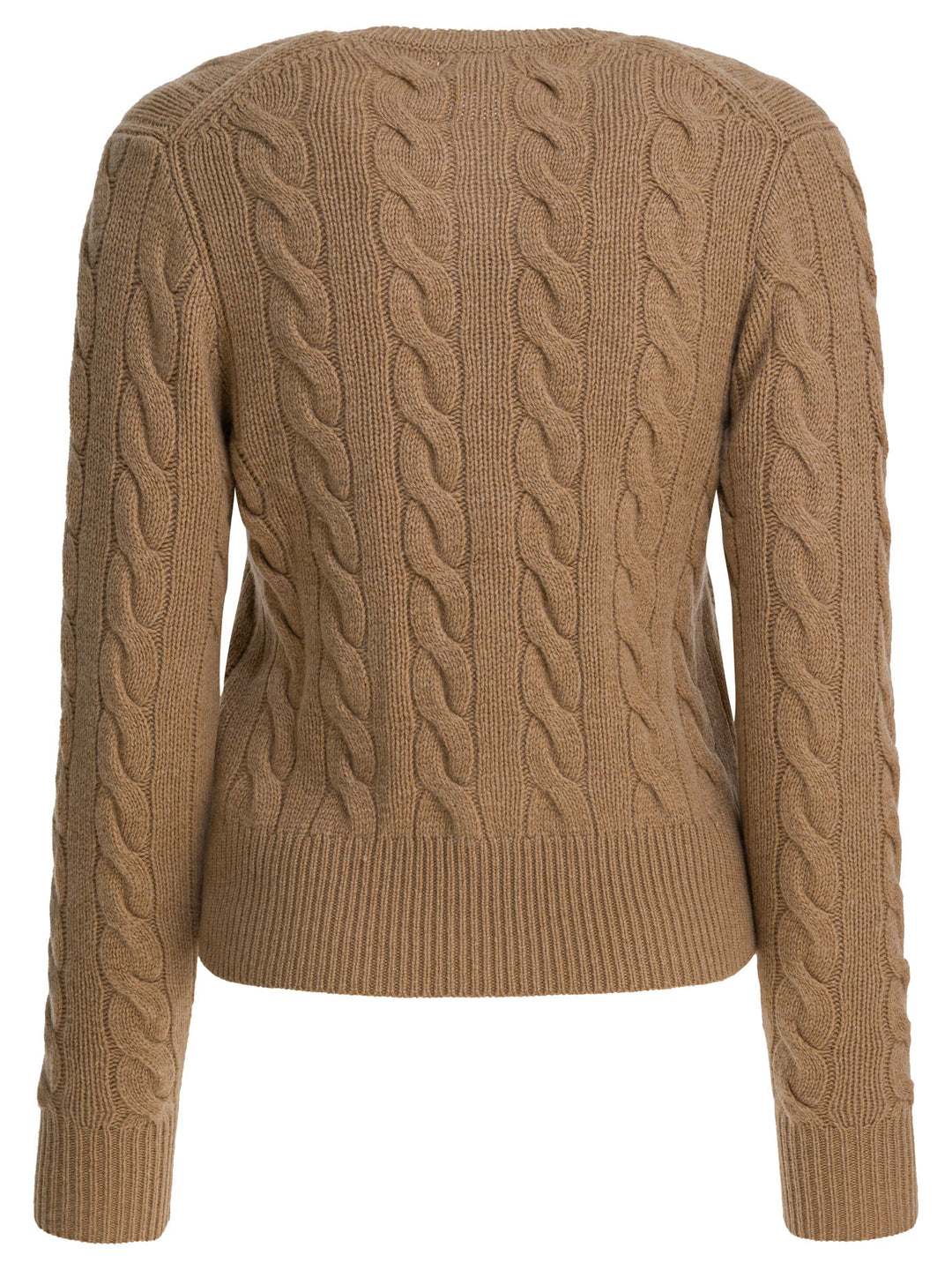 Polo Ralph Lauren Wool And Cashmere Cardigan With Logo Knitwear - Marrone | 009cee47ab50bc37df76100c3f69e291fcfcc480