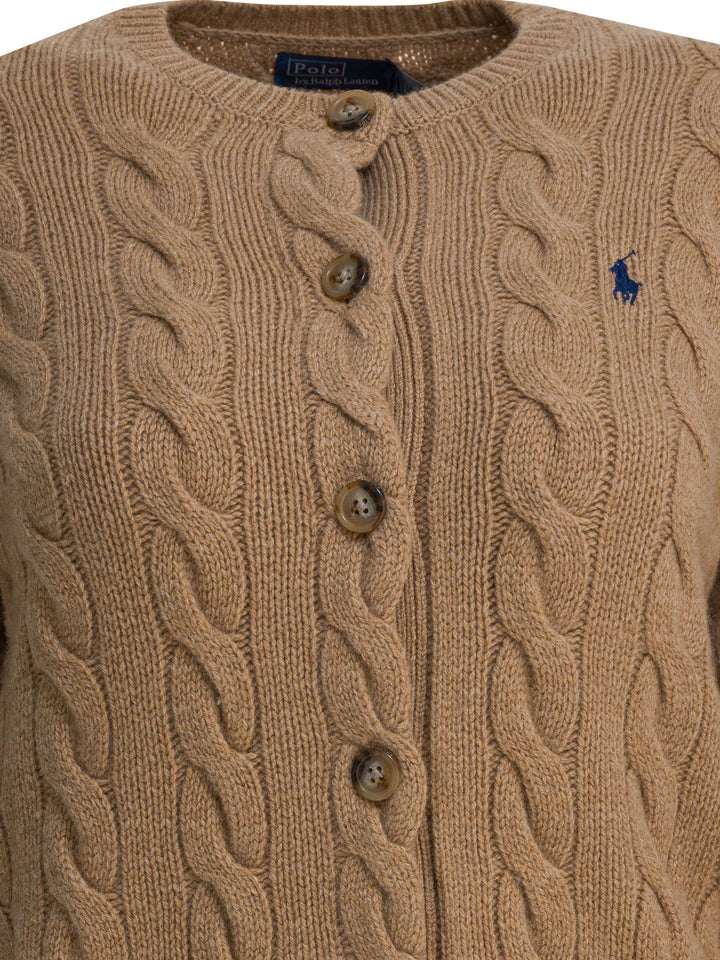 Polo Ralph Lauren Wool And Cashmere Cardigan With Logo Knitwear - Marrone | 2f69501e02ff880e068718d25e4d7ccdb231faeb