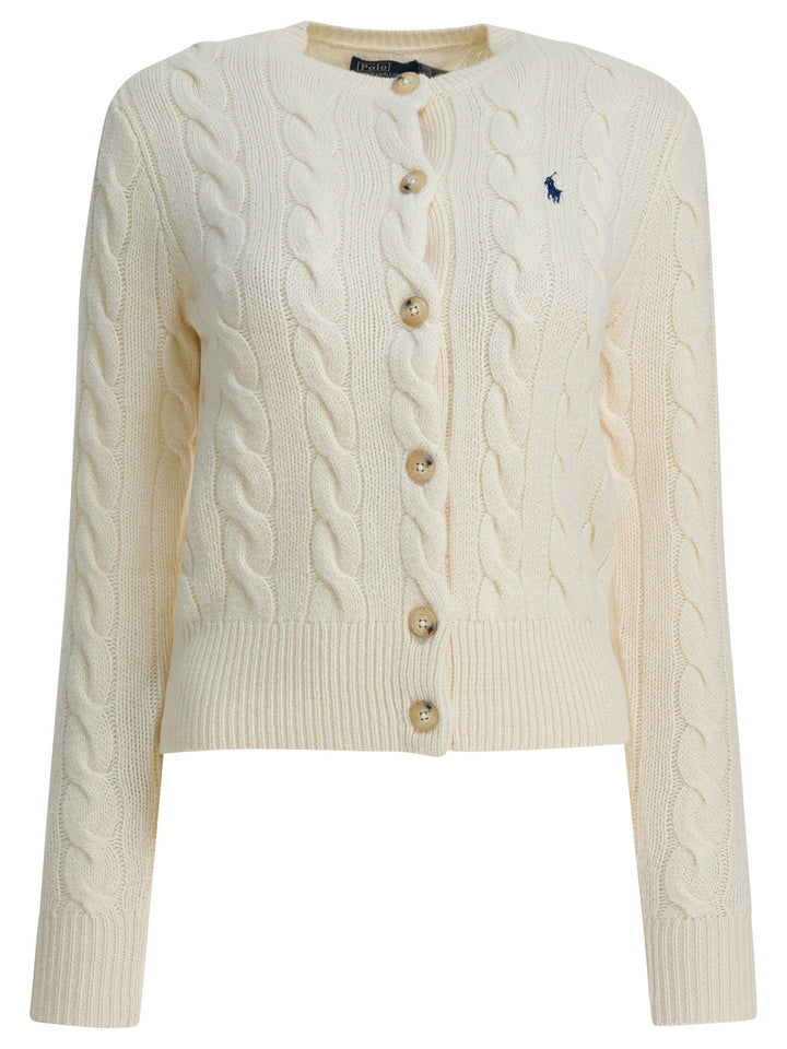 Polo Ralph Lauren Wool And Cashmere Cardigan With Logo Knitwear - Bianco | 05cebe8ece01c1fe2111677073f4725f5af7979a