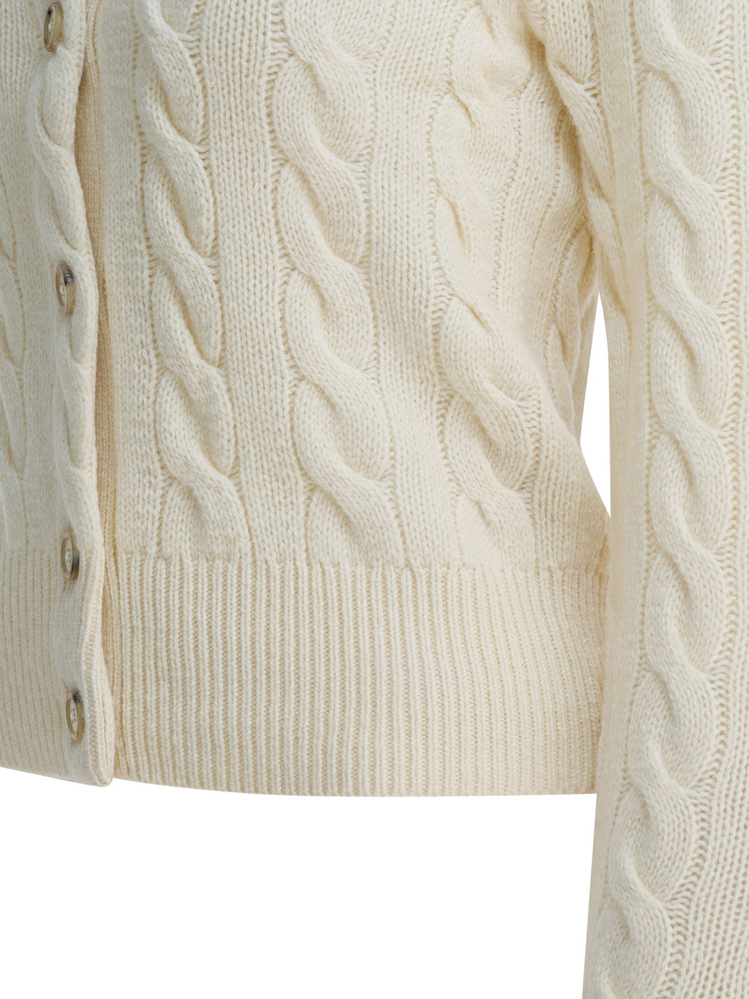 Polo Ralph Lauren Wool And Cashmere Cardigan With Logo Knitwear - Bianco | 119fa40af06b4a768c9cc9a358fb0fcf675fe053
