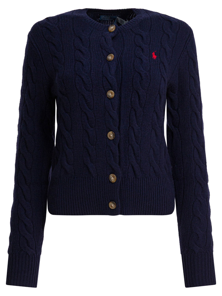 Polo Ralph Lauren Wool And Cashmere Cardigan With Logo Knitwear - Blu | 1d14ca587e1e3175b17371354535b63c10dc0761