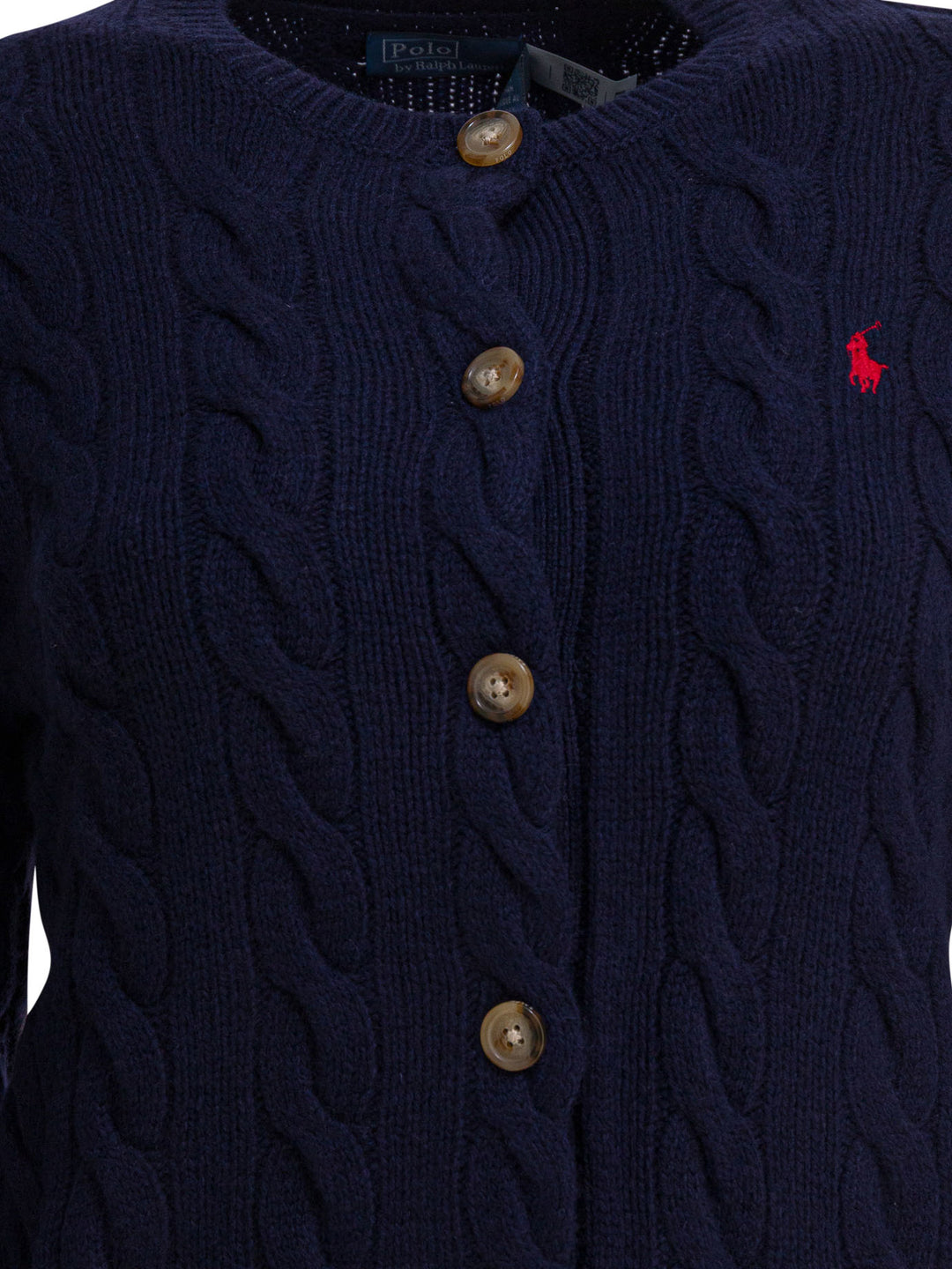 Polo Ralph Lauren Wool And Cashmere Cardigan With Logo Knitwear - Blu | 7ead36e4757c3017f78a164bd7c27bfb824de281