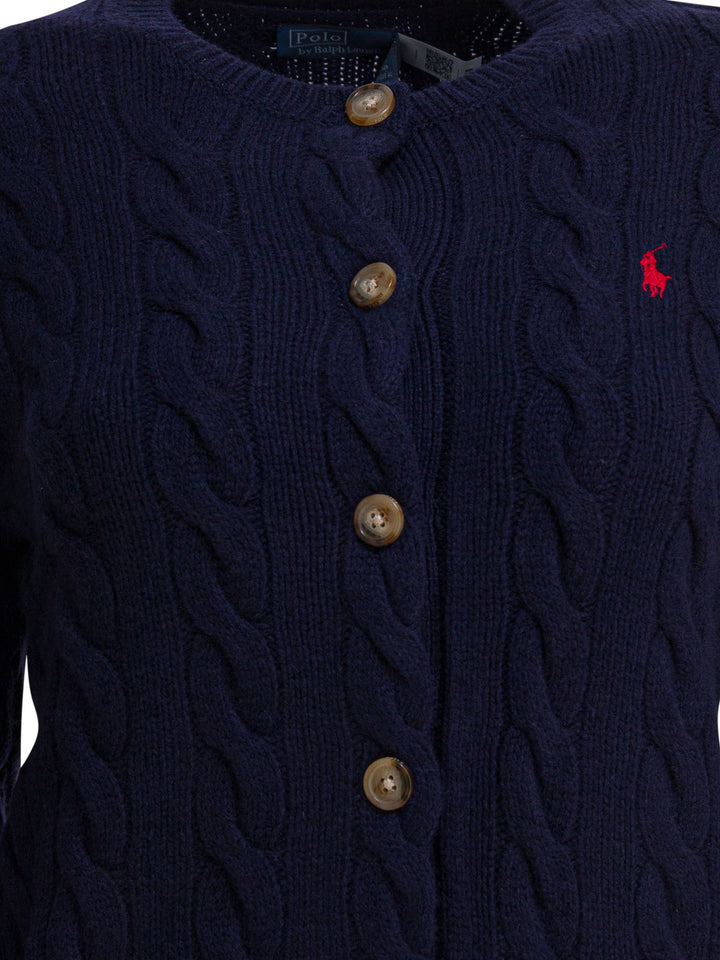 Polo Ralph Lauren Wool And Cashmere Cardigan With Logo Knitwear - Blu | 7ead36e4757c3017f78a164bd7c27bfb824de281