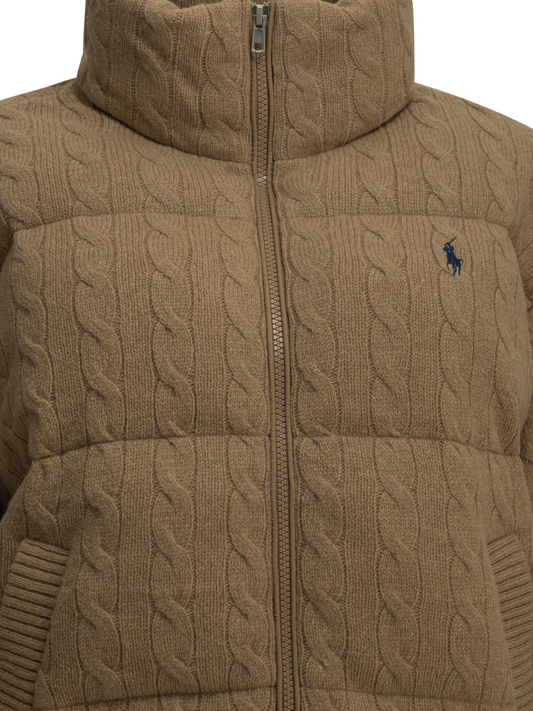 Polo Ralph Lauren Short Down Jacket Made Of Wool And Cashmere Knit Jackets and Coats - Beige | c251ad3ef2fff04e51112a73ad7de244e72ec0c1