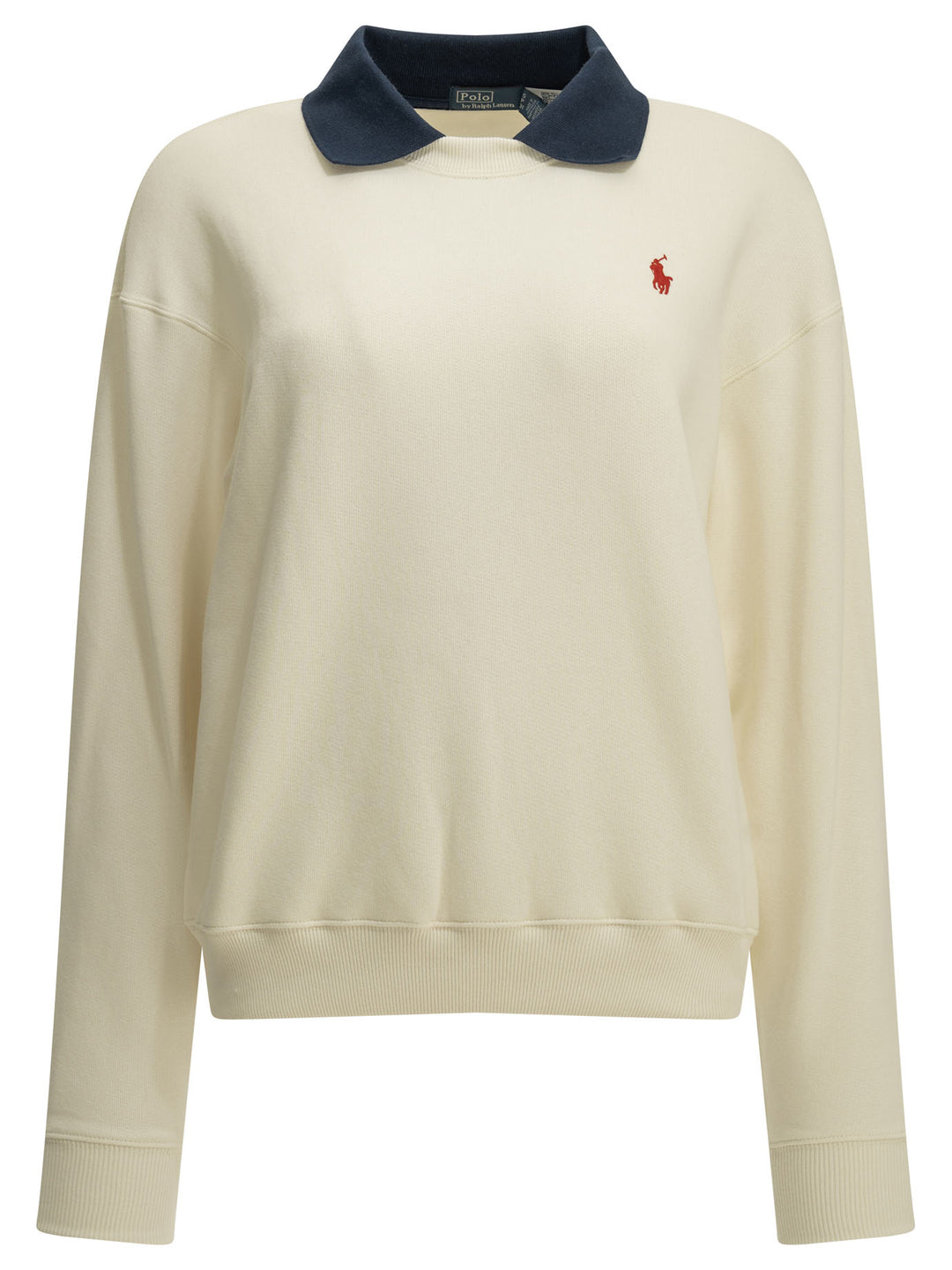 Polo Ralph Lauren Sweatshirt With Polo Collar And Logo Sweatshirts - Bianco | 55a20e479af894ef37de7916c2038cc7d7dab736