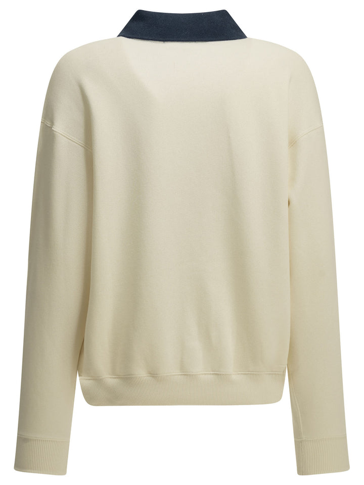 Polo Ralph Lauren Sweatshirt With Polo Collar And Logo Sweatshirts - Bianco | 296b85eae27d68a6be6757382d331a39d7ecbd75