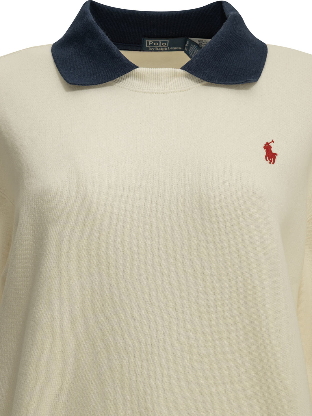 Polo Ralph Lauren Sweatshirt With Polo Collar And Logo Sweatshirts - Bianco | 35ef426a7fd97cd239896772943b7007e331751f