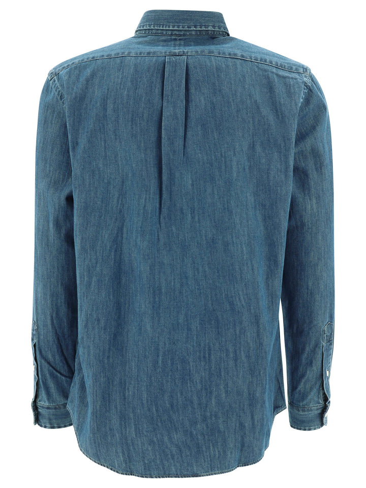 Polo Ralph Lauren Custom-Fit Casual Shirt With Logo Shirts - Blu | 7e3df1a9e7ae2bed386351a8fe688c8c42623170