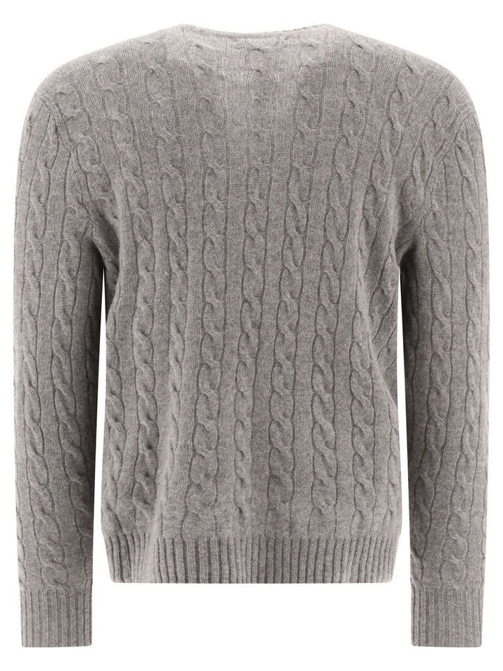 Polo Ralph Lauren Crew-Neck Sweater With Logo Knitwear - Grey | b89a744c2f0bf589eede2cacb4e8fe17ac6707fe