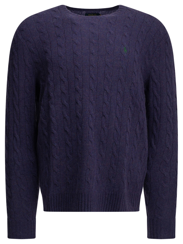 Polo Ralph Lauren Crew-Neck Sweater With Logo Knitwear - Viola | 30b0c590ed24e8896fa0d415f1882582612ea7e4