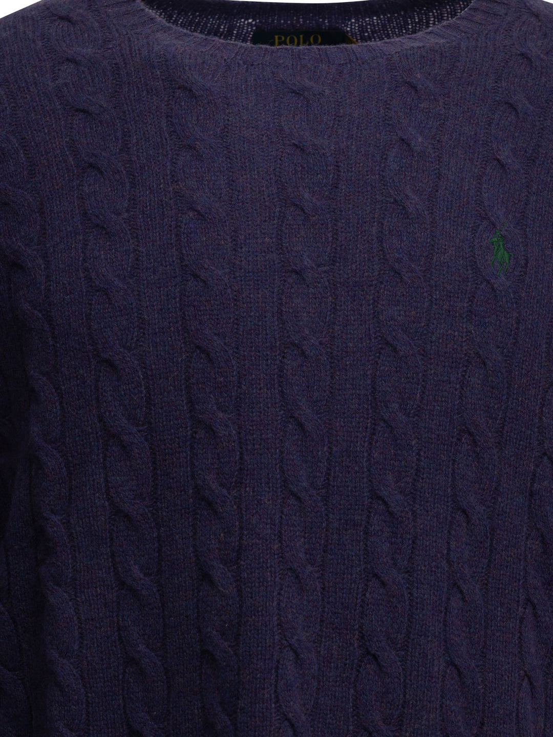 Polo Ralph Lauren Crew-Neck Sweater With Logo Knitwear - Viola | fef48dbf895e8810179f5f8baa59aa6c7351ac51
