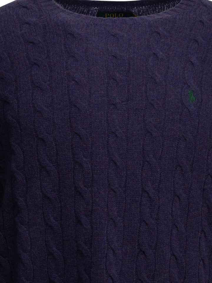 Polo Ralph Lauren Crew-Neck Sweater With Logo Knitwear - Viola | fef48dbf895e8810179f5f8baa59aa6c7351ac51