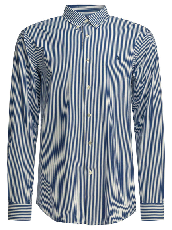 Custom-Fit Casual Shirt With Logo Shirts Light Blue