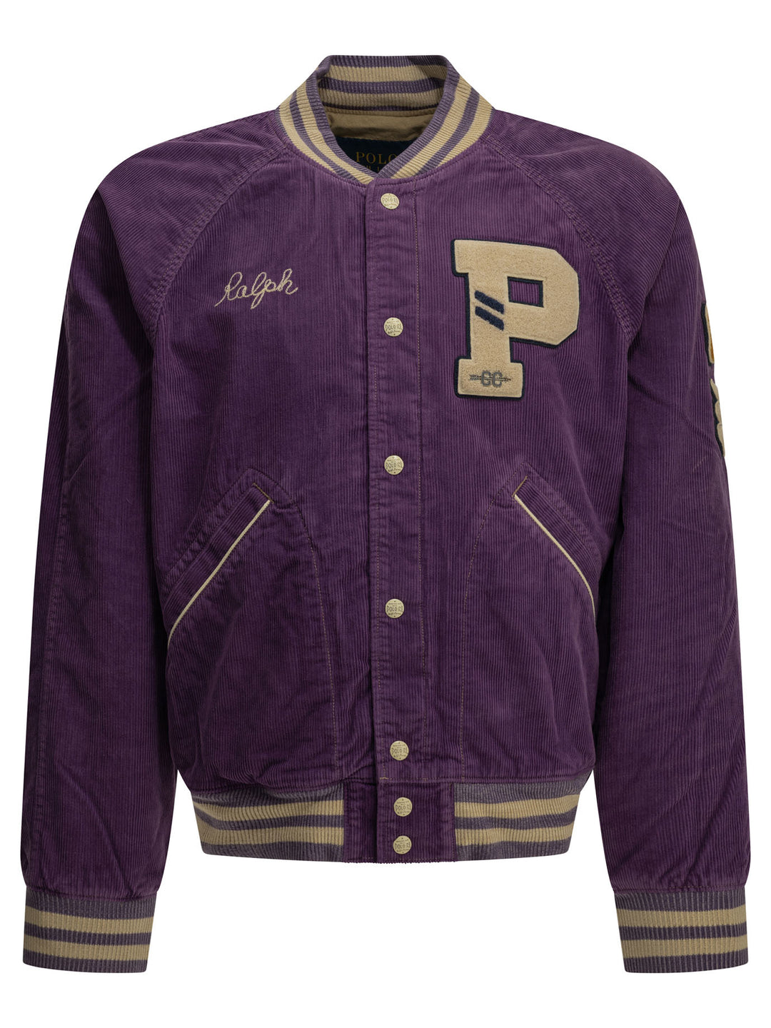 Polo Ralph Lauren Velvet Bomber Jacket With Logo Jackets and Coats - Viola | ff6959b3567da02de6f2c159a8c58f3f53c66d5f