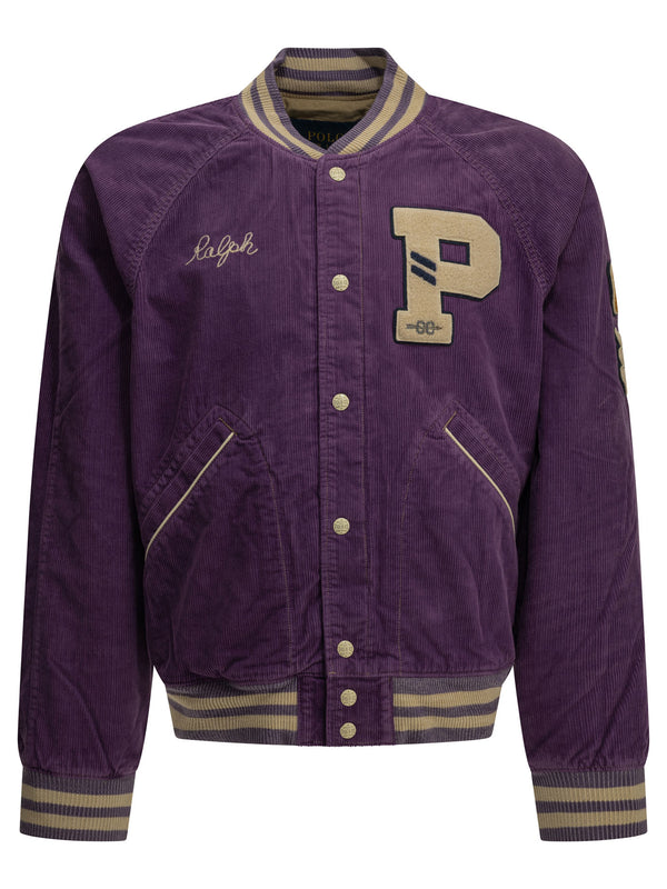 Velvet Bomber Jacket With Logo Jackets And Coats Viola