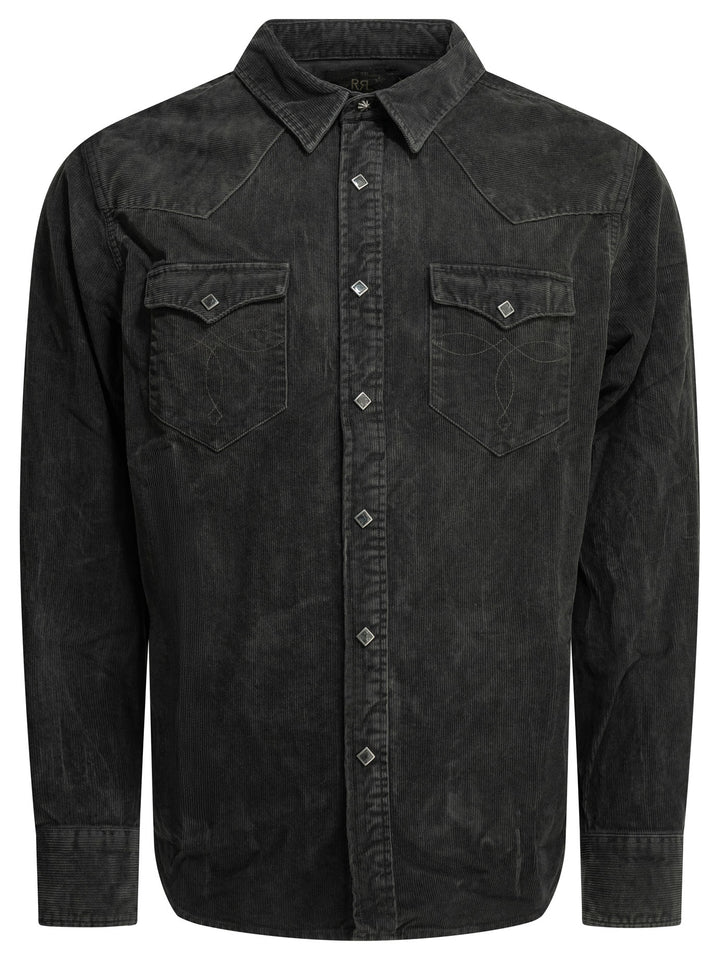 Rrl By Ralph Lauren Casual Corduroy Shirt Shirts - Nero | d35471939c2c3acf7e10bdbe363e6ae6e0f4e8b7