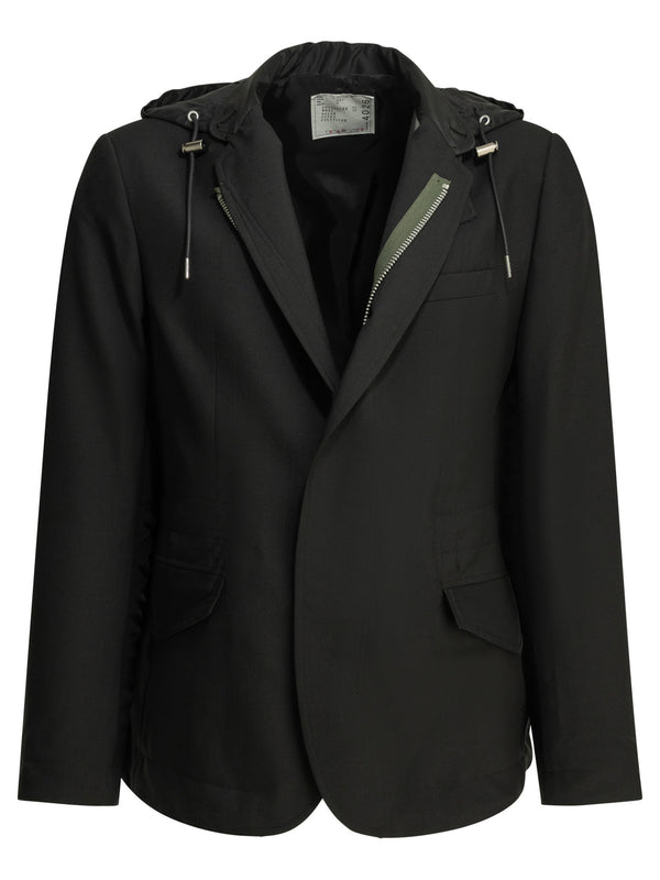 X Nylon Jackets And Coats Nero