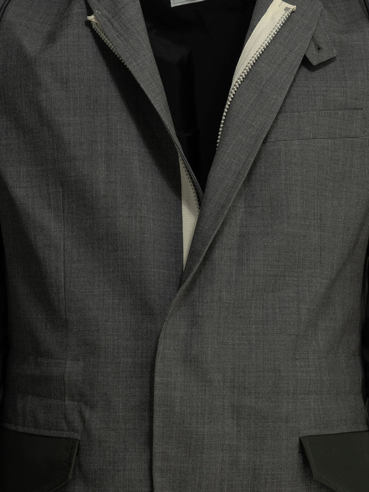 Sacai X Nylon Jackets and Coats - Grey | 830e863229dca9566a978fde04875e0e6dc0e311