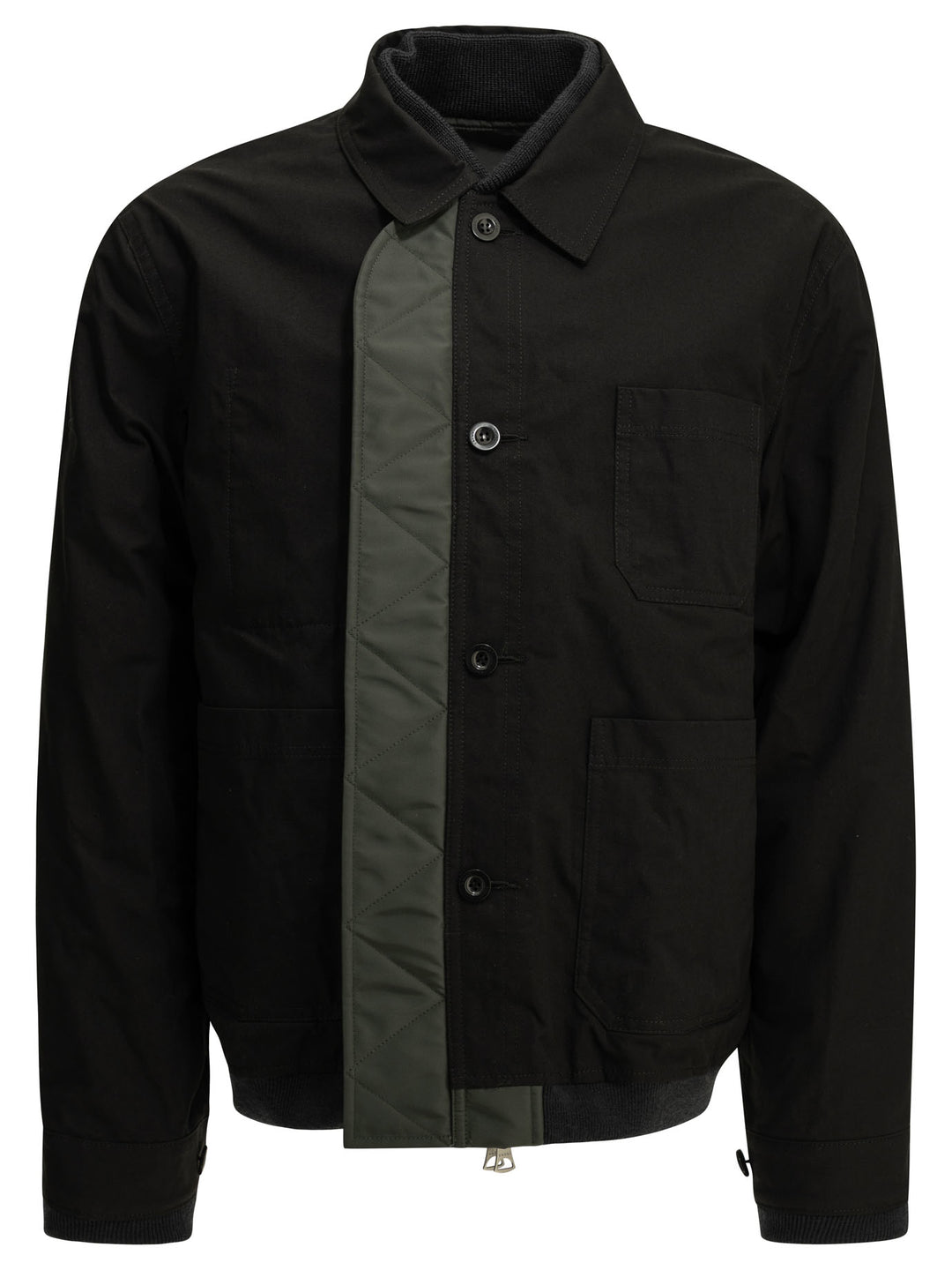 Sacai Nylon Twill X Ripstop Reversible Jackets and Coats - Nero | 779cbdf835f3e072e92dabd3c14cb10e3eb2f301