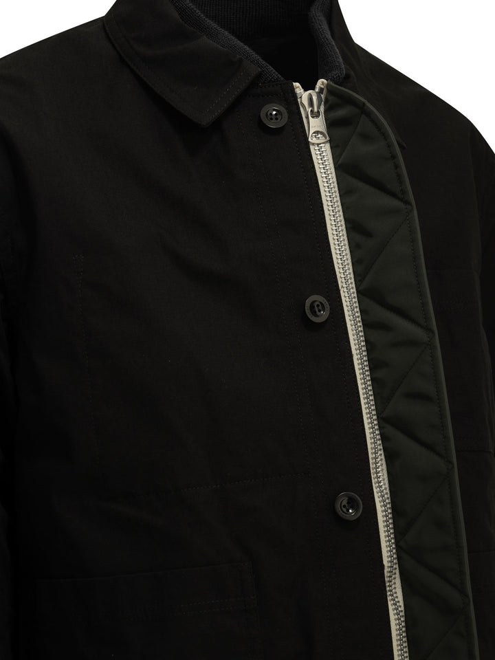 Sacai Nylon Twill X Ripstop Reversible Jackets and Coats - Nero | ee8edb5a81a56cbd4c87043c82b279647b1f23d1