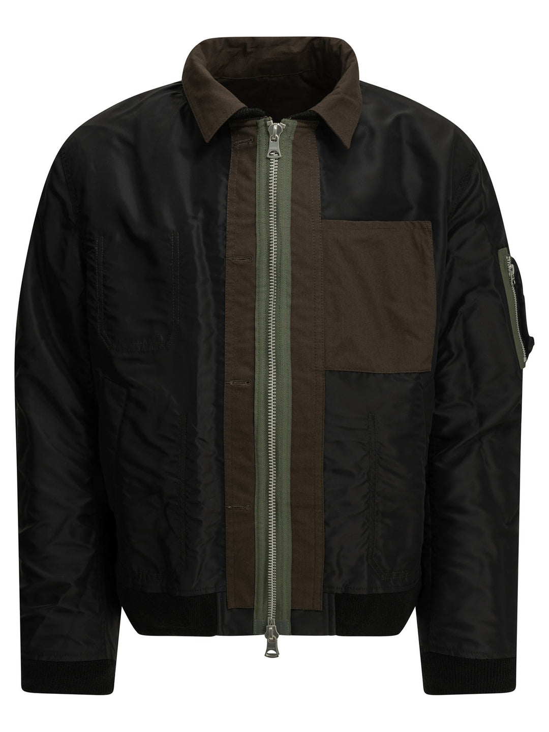 Sacai Nylon Twill X Ripstop Reversible Jackets and Coats - Marrone | 0c46421e4de93b891aee6a495cbbf8d23c3c9503
