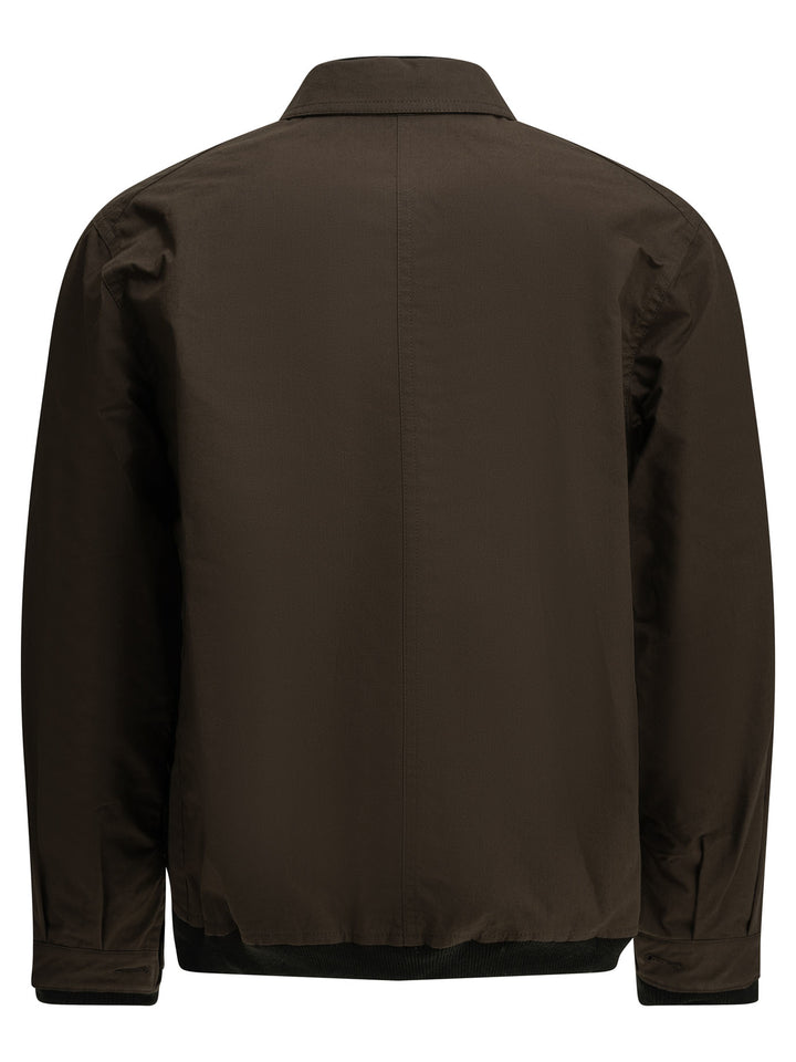 Sacai Nylon Twill X Ripstop Reversible Jackets and Coats - Marrone | 072119b1111b17de771e59cf76a6551c34dd4ea0
