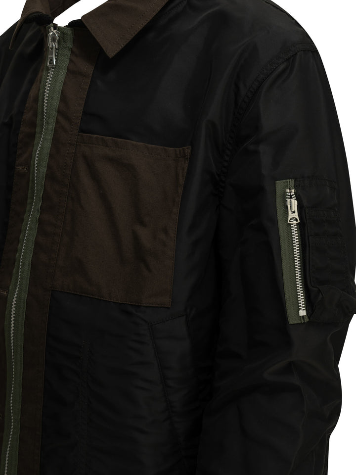 Sacai Nylon Twill X Ripstop Reversible Jackets and Coats - Marrone | c77c2b6c717fb035baa06bc0b45ab69275adc660