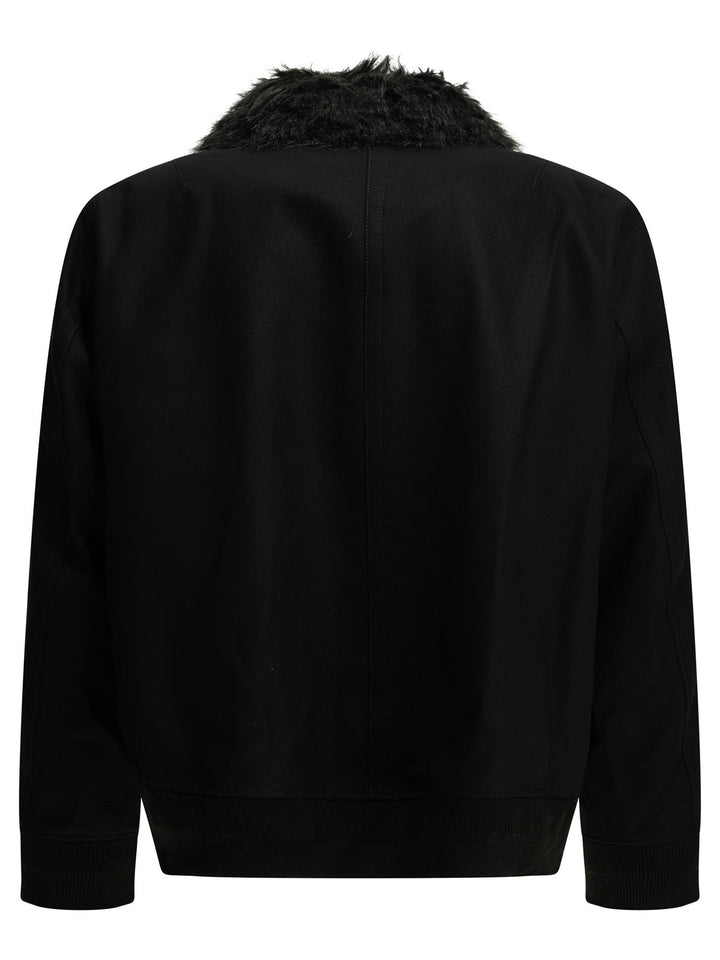 Sacai Wool Bomber Jacket Jackets and Coats - Nero | 03043d95ac62707f2b595e070e8ec1e99eb63241