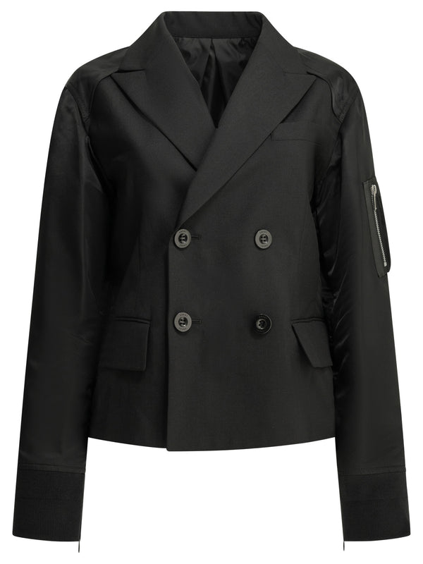 X Nylon Jackets And Coats Nero