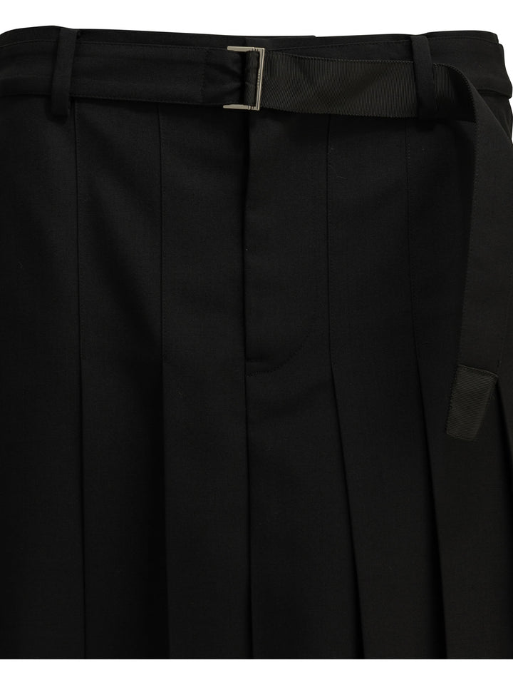 Sacai Formal  Made Of Wool Blend Shorts - Nero | 651738db82828f0ab1882baa3b0154f8c5a2c0f0