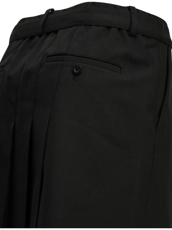 Sacai Formal  Made Of Wool Blend Shorts - Nero | e4b1cb5358faa8b7296d1267709f478729fb1802