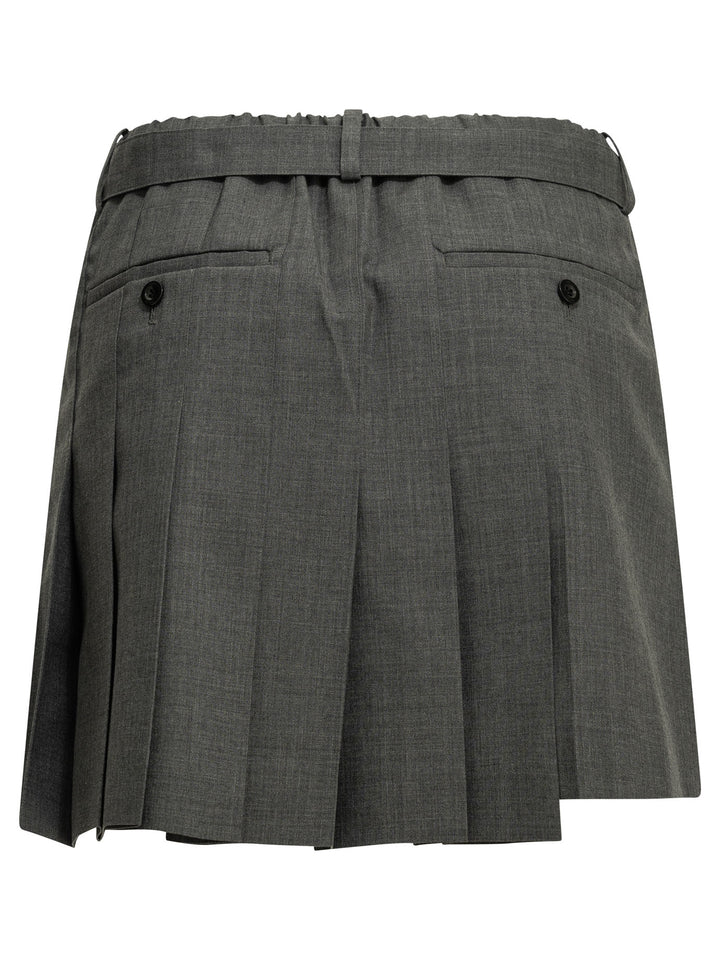 Sacai Formal  Made Of Wool Blend Shorts - Grey | cf0349ff6931876c39a710770d719c9c73c45e9b