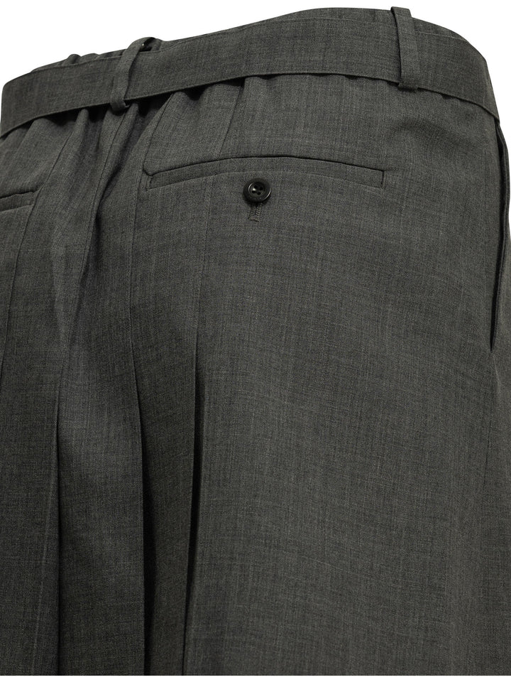 Sacai Formal  Made Of Wool Blend Shorts - Grey | b1e16495474eed55bb891f9457fcfd53e9d6e6de