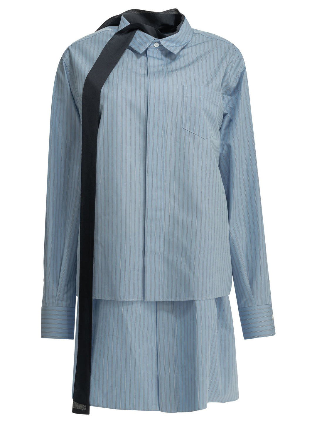 Sacai Short Shirtdress Abiti - Light blue | d4a3289354e229482467034318d58f04ec0dc0c3