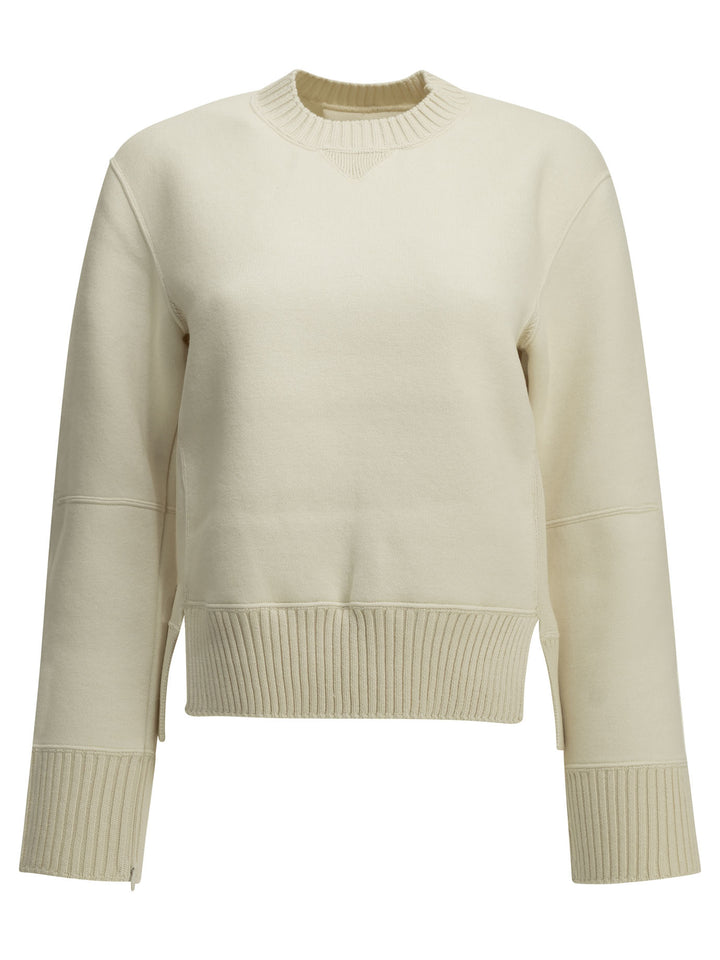 Sacai Crew-Neck Sweater Made Of A Cotton-Cashmere Blend Knitwear - Bianco | ad9cceaf3325d3c4c9df02048d74cad6dffdcdbd