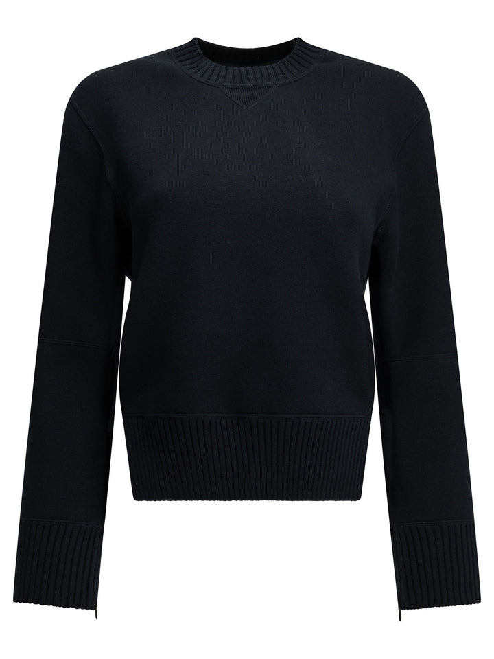 Sacai Crew-Neck Sweater Made Of A Cotton-Cashmere Blend Knitwear - Blu | 0fb5f57ddd730b4739f000fc8bf4210a1ff1e1c0
