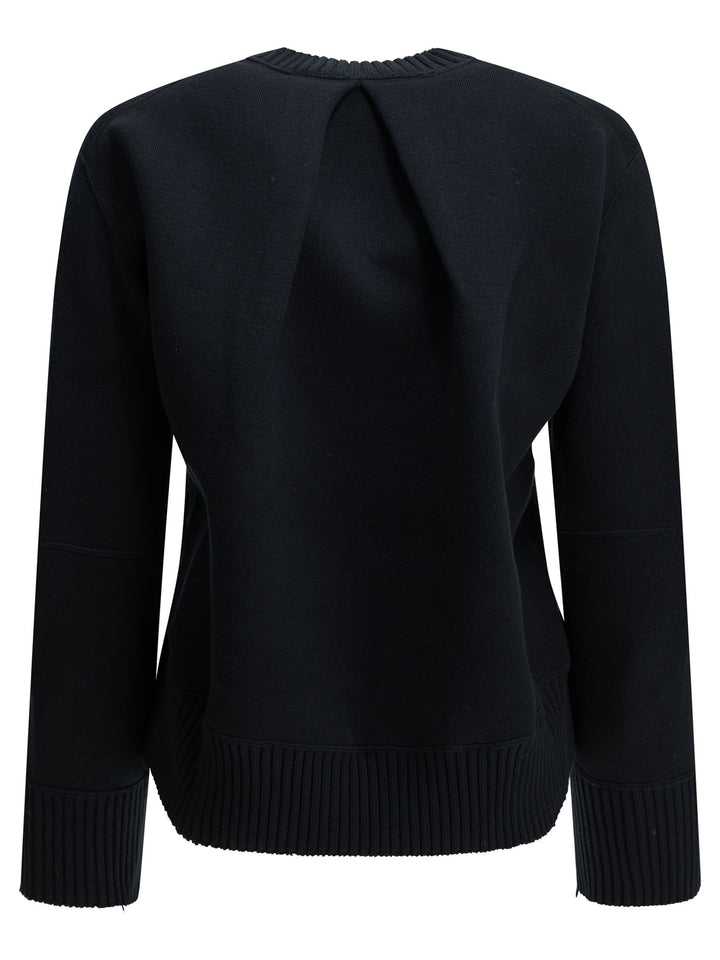 Sacai Crew-Neck Sweater Made Of A Cotton-Cashmere Blend Knitwear - Blu | a686e54270615a1b0c8e55b8aff6f5de9dee027c
