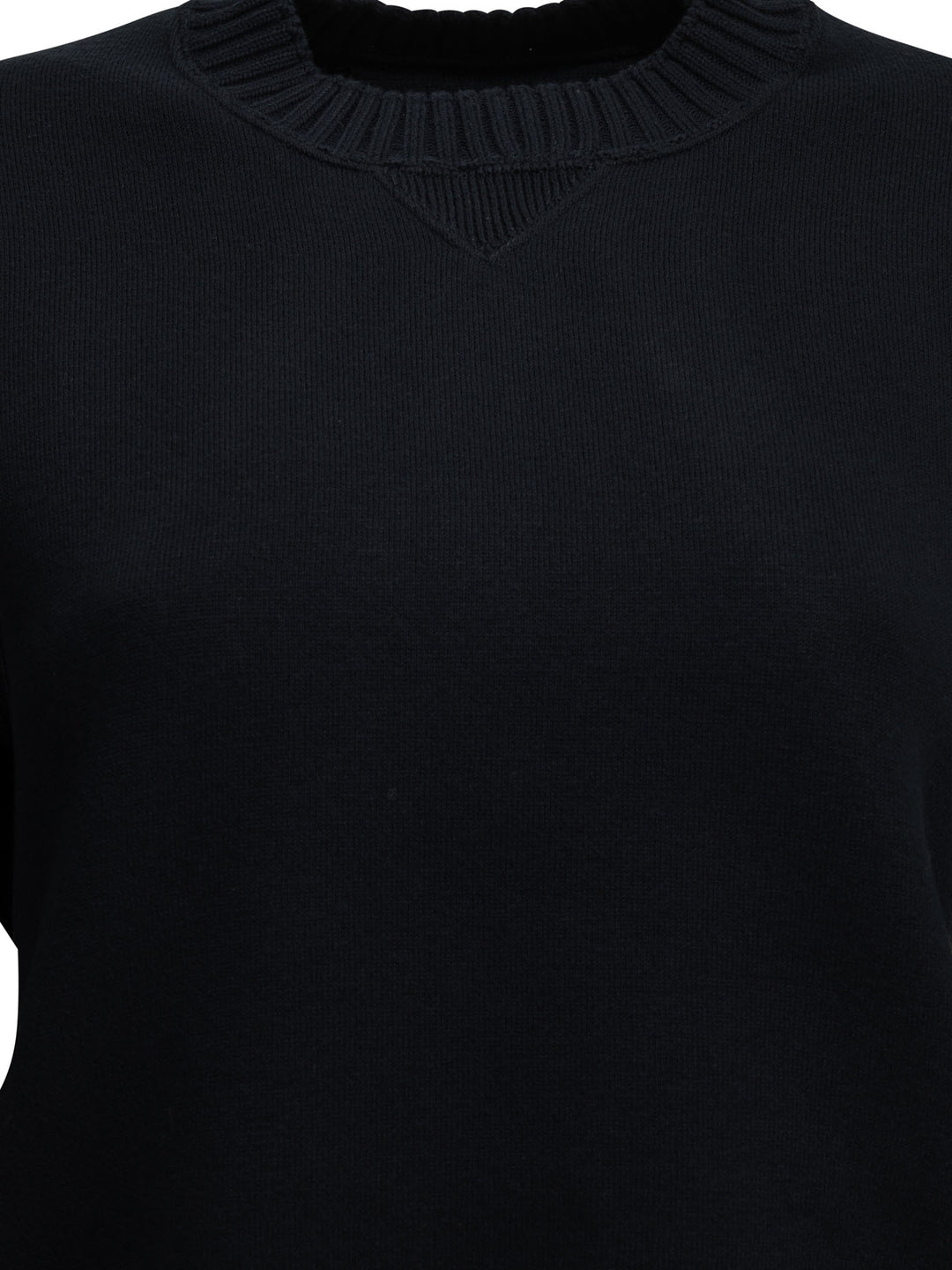 Sacai Crew-Neck Sweater Made Of A Cotton-Cashmere Blend Knitwear - Blu | 5dfa56fc8702c0566c8bc99a905a8582723bef15