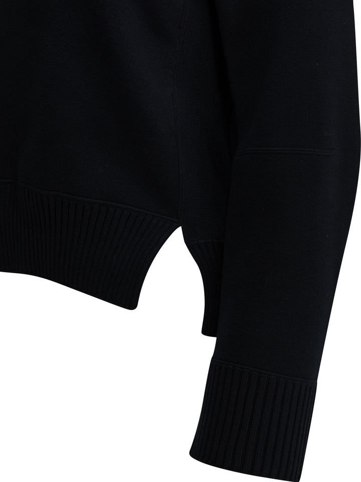 Sacai Crew-Neck Sweater Made Of A Cotton-Cashmere Blend Knitwear - Blu | 36f0708d66c114cac8612085cb96626d81122710