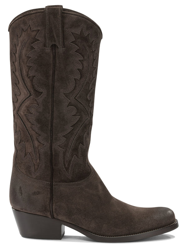 de Cuero Estilo Cowboy Botas y Botines Marrón