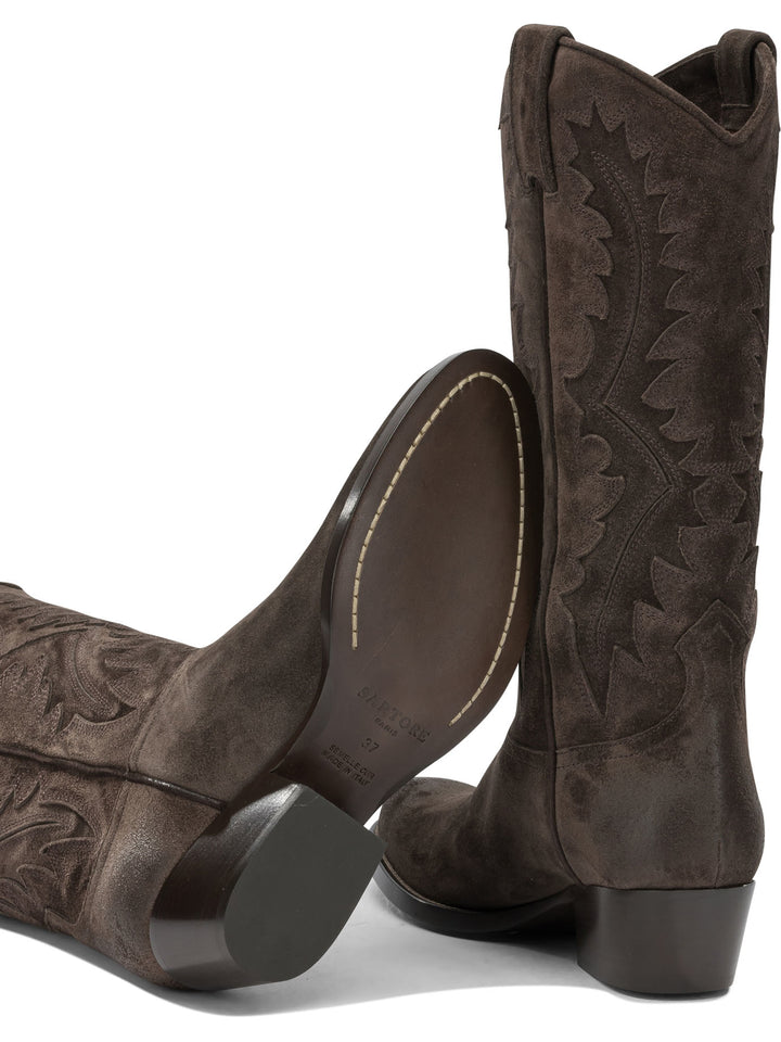 Sartore Leather Cowboy Boots Boots and Ankle Boots - Marrone | abf270b79755b983892a54597ebf1ca5338c2214